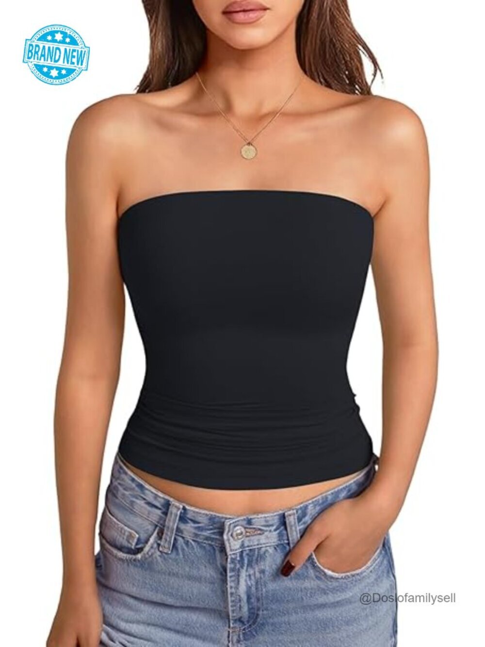 Strapless Crop Top with Built-in Bra and Removable Pads Y2K Fashion